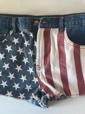 Forever 21 American Flag Denim Shorts Size 28